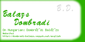 balazs dombradi business card